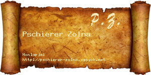 Pschierer Zolna névjegykártya